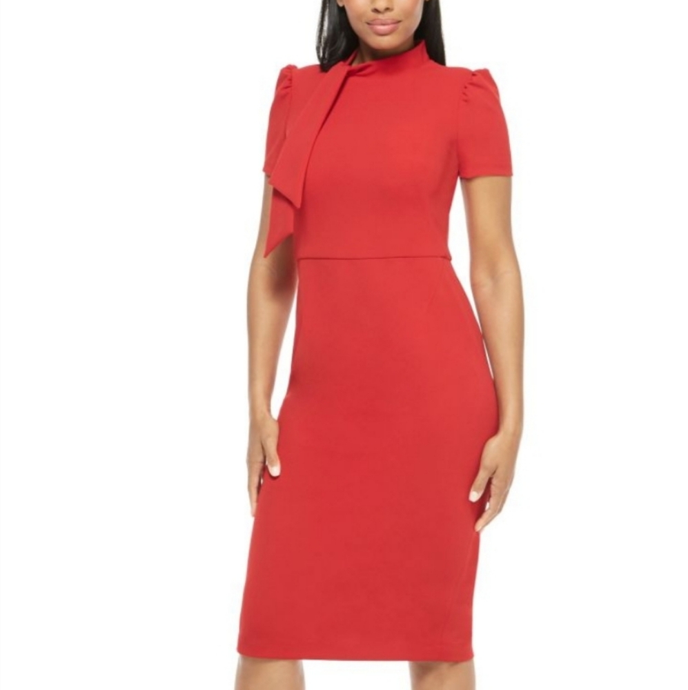 MAGGY LONDON MARGO MIDI SHEATH DRESS